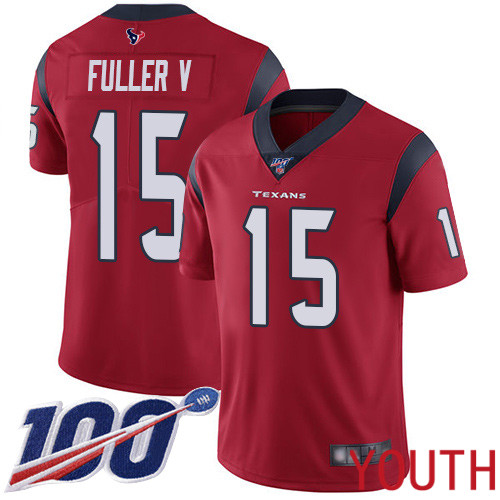 Houston Texans Limited Red Youth Will Fuller V Alternate Jersey NFL Football #15 100th Season Vapor Untouchable->youth nfl jersey->Youth Jersey